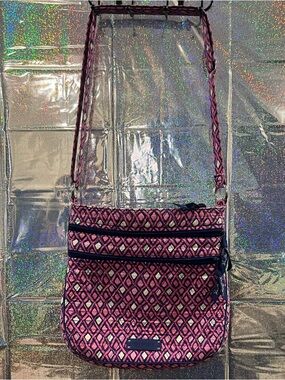 Vera Bradley Pink Crossbody Bag Multi Pocket Travel Everyday Purse